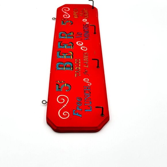 Vintage 5 Cent Beer Sign V.G. Japan Rustic Man Cave Nostalgic Bar Plaque Dorm - Picture 4 of 13